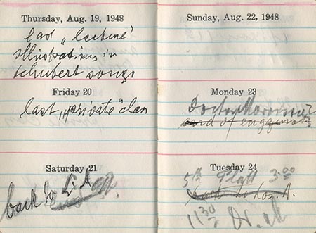 FROM THE ARCHIVE – SCHÖNBERG’S BRENTWOOD CALENDARS VOL. 7