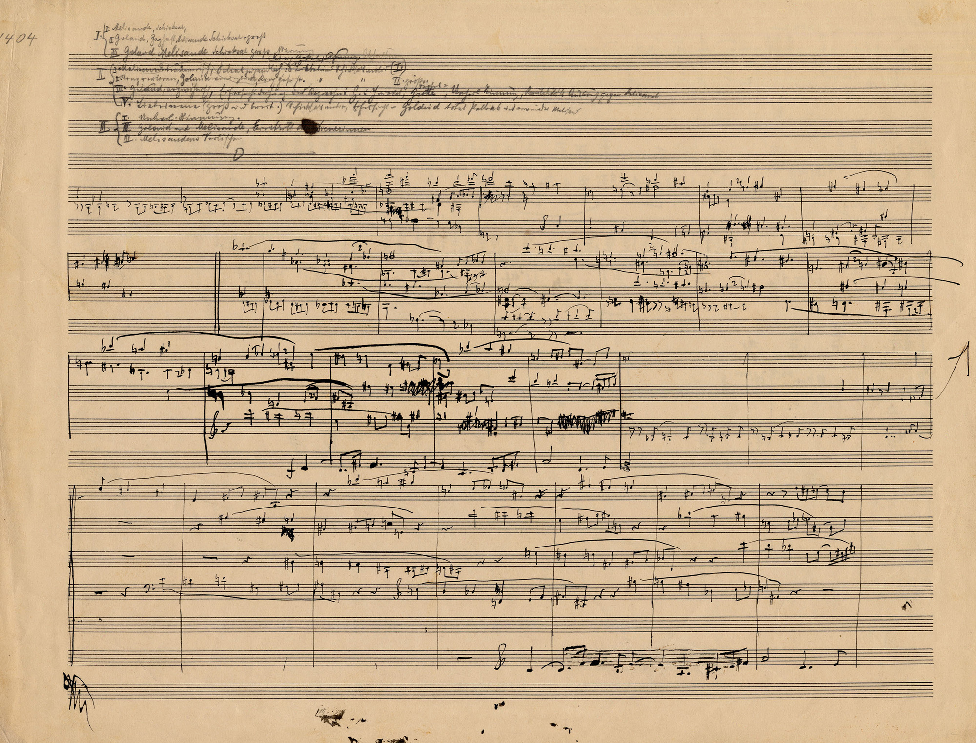 Arnold Schönberg: Pelleas and Melisande, op. 5, fair copy © Arnold Schönberg Center, Wien
