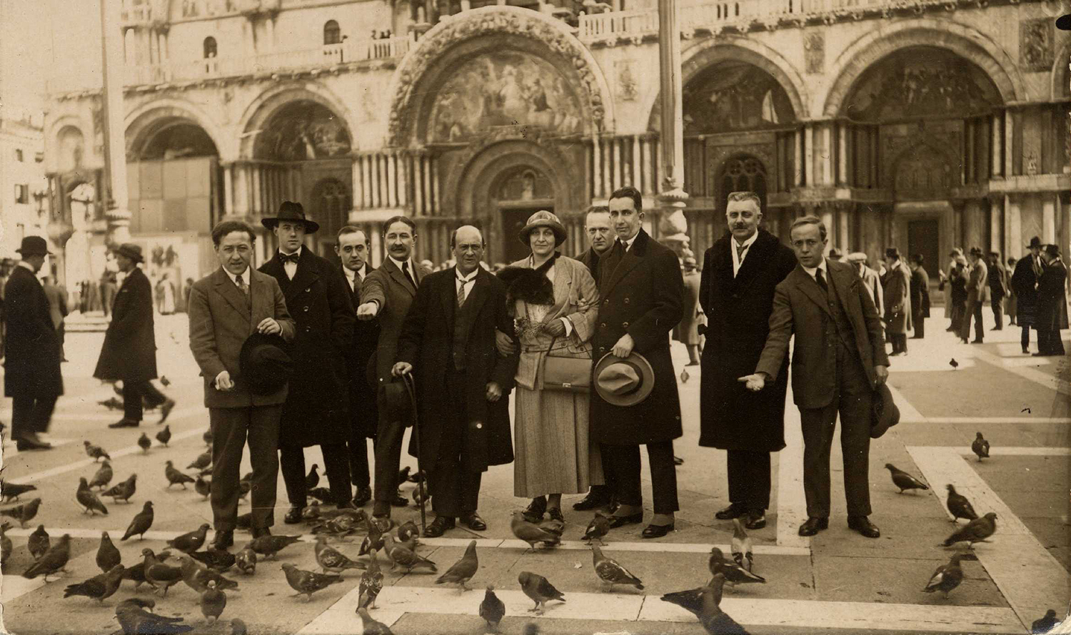 Casella Alfredo, Schönberg Arnold, Wagner Erika, Steuermann Eduard, Fleury Louis, Delacroix Henry, Onnou Alphonse, Halleux Laurent, Prévost Germain, Maas Rober, Venedig 1924