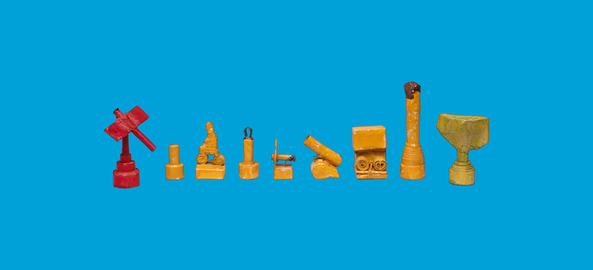 Handmade chessmen by Arnold Schönberg