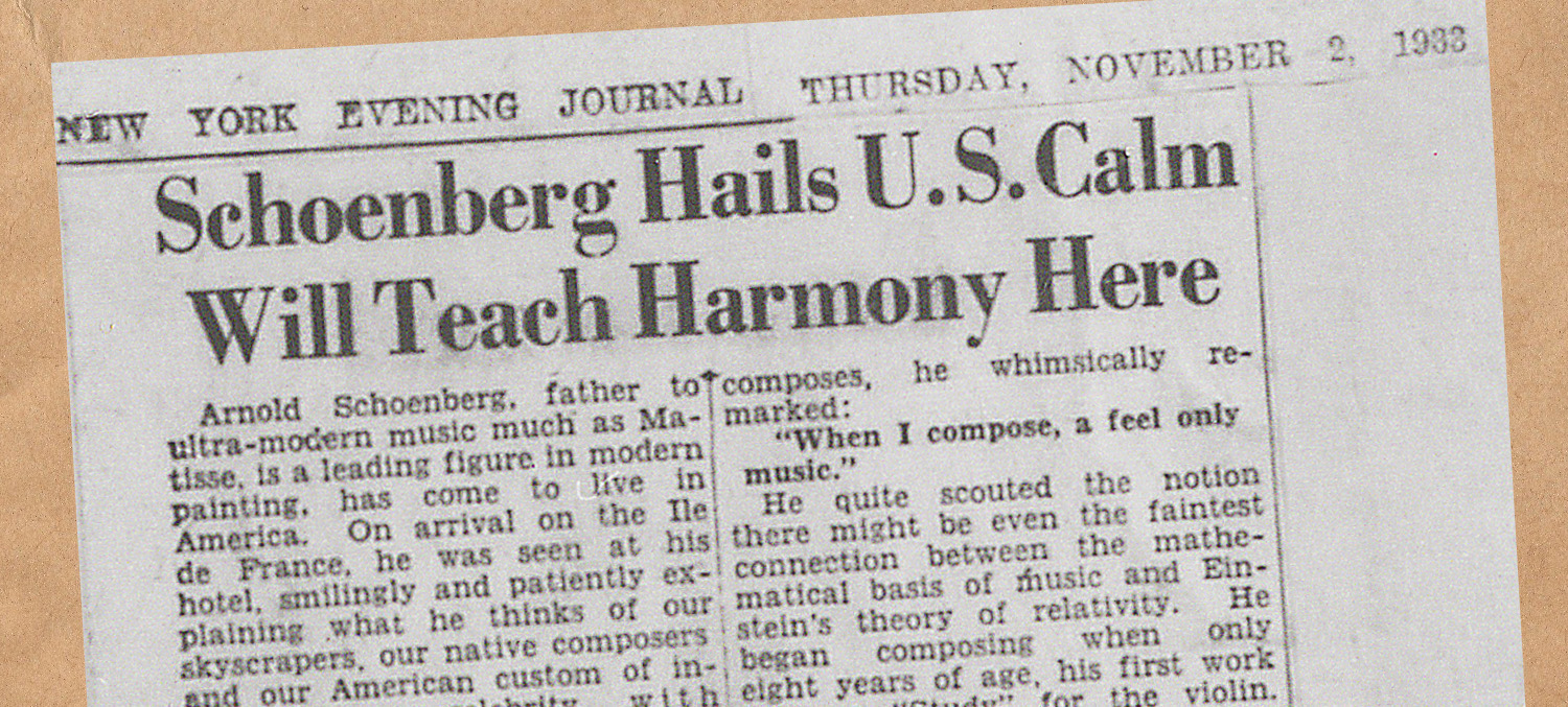 New York Evening Journal, November 2, 1933 (Arnold Schönberg Center, Wien)