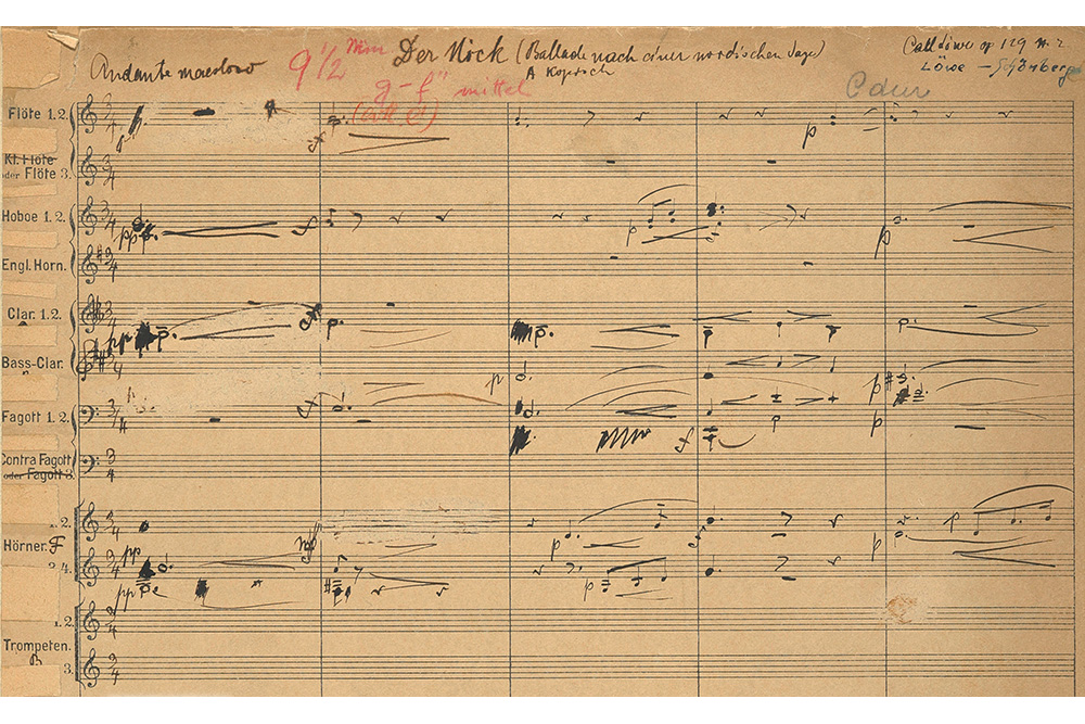 Carl Loewe / Arnold Schönberg: Der Nöck, Instrumentation | Arnold Schönberg Center, Wien